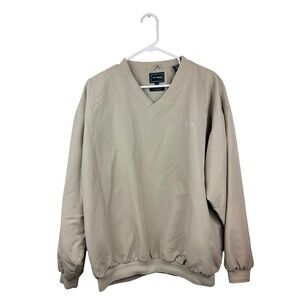 Bolle Golf Mens V-Neck Windbreaker Pullover Tan Khaki Size M